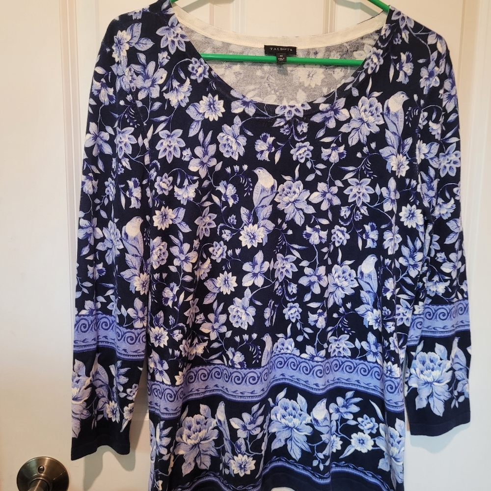 Talbots bird sweater top